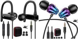 3.5mm Headphone Over-Ear Hook Wired Earbuds for Moto G Power Pure Play for Chromebook PC School Laptop Noise Canceling in-Ear Headset 3.5 Jack Earphones for iPad Samsung A15 A14 A13 A12 A42 A10e A03s