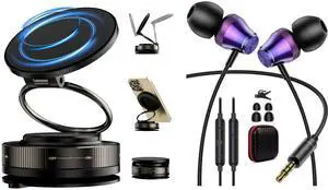 3.5mm Earbuds Wired Earphone for Moto G Stylus Play Pure Chromebook PC School Laptop in-Ear Noise Canceling Soft Airplane Headset 3.5 MM Jack Headphone for MagSafe Car Mount 360° Rotation Magnetic