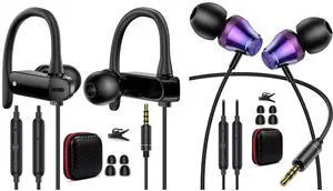 2 Pack 3.5mm Earbuds Wired Earphone for Moto G Stylus Play Pure Chromebook PC School Laptop in-Ear Noise Canceling Soft Airplane Headset 3.5 MM Jack Headphone for Samsung A42 A32 A15 A14 A13 A12 5G