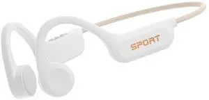Yorlu Bone Conduction Headphones, Open Ear Headphones with Mic, Bluetooth 5.3 Earbuds with 8Hr Playtime, IPX6 Waterproof Earphones, Running Headphones for Sports, White