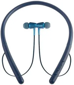 Bluetooth Headphones Wireless Neckband Bluetooth 5.0 Headset with 20 H Playtime, 10 mm Drivers, Magnetic Earbuds, Crystal-Clear Voice and Noise Cancelling Mic, Sweatproof and Lightweight (Blue)