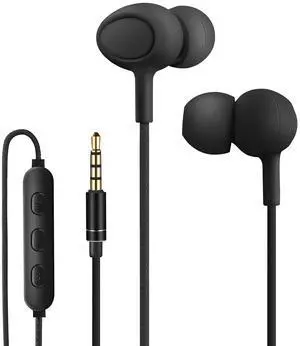 Yiwiso Sleep Headphones, Soft Wired Earbuds for Sleeping, Sleep Earphones for Side Sleeping, in-Ear Headphones with Mic and Volume Control, Noise-Isolating, Travel, Relaxation (Black)
