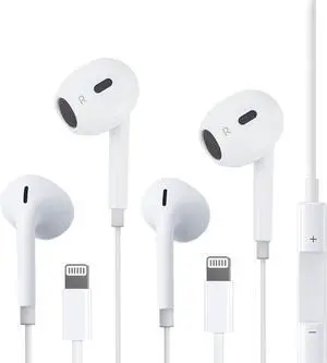 2-Pack-Earbuds for iPhone Headphones Wired with Built-in Microphone and Volume Control,Compatible with iPhone 14/13/12/11/XR/XS/X/8/7/SE/Pro/Pro Max,Support All iOS System.
