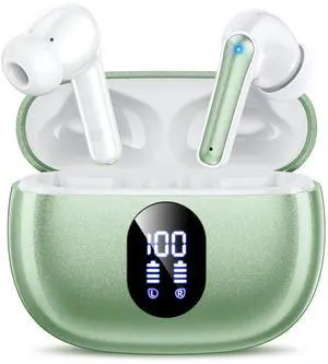 ZZU Wireless Earbuds, 2025 Ear Buds with Big Bass Stereo Sound, Lightweight Bluetooth Earbuds with 48 Hours Playtime, in-Ear Fit Earphones, IPX7, Hands-Free Calls with AI for iPhone, Android, Pad