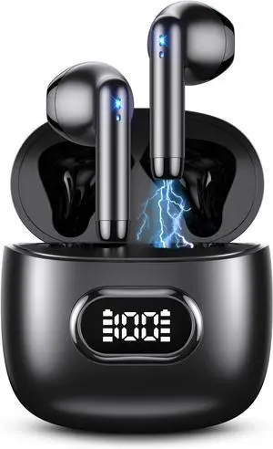 Wireless Earbuds Bluetooth 5.3 Headphones in-Ear Fit Earphones 2025 Noise Cancelling Ear Buds ENC Mic Hands-Free Calls IPx4 Waterproof 42H Playtime iPhone Laptop Pad Phones Headset for Android iOS