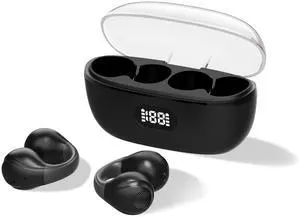 Wireless Headphones,Bluetooth 5.3 Ear Clip Earphones,36H Playtime Open Ear Clip Headsets with Mic,Mini Wireless Earbuds Bluetooth for Running Sport Gym,USB-C,Compatible with iPhone Android Samsung