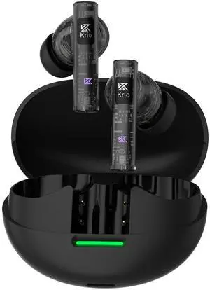KZ Krio True Wireless Earbuds, Bluetooth 5.3 HiFi Deep Bass Stereo Sound Headphones, 30H Long Playtime, Sweat Resistant, 6HD Mics Hybrid ANC Earphone Supports APTX LDAC & SBC