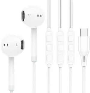 Vkozlm 3 Pack USB C Headphones Wired, White