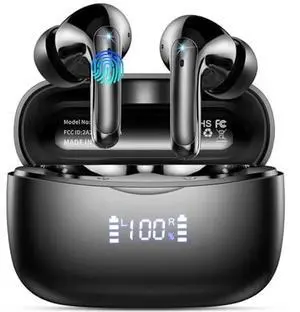 Wireless Earbuds, HiFi Sound Bluetooth 5.3 Headphones with 4 ENC Noise Mic, 56H Playtime Ear Buds with LED Display, USB-C, IPX7 Waterproof Wireless Headphones for Sports Workout