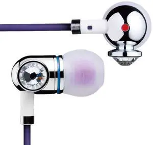 V-Smart Ergonomic Comfort Fit in-Ear Earphones with Built-in Simple Control Microphone, Warm Bass, Comfortable Lightweight, 3.5mm Connector, EP101 White Purple