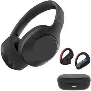 VOKALEN Hyper Pro ANC Headphones + Reflex Pro Sport Earbuds Bundle  Adaptive Noise Cancelling, Hi-Res Sound, IP68 Waterproof, LED Light Mode & Long Battery Life for Work, Travel & Fitness.
