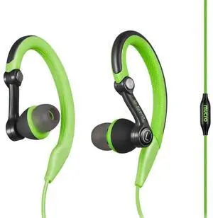 mucro Sport Headphones Wired, Over Ear in-Ear EarbudsEarhook Running Earphones, Headphones with Microphone for iPhone iPod Android Phone (Green-TypeC)