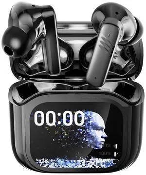 VIEFONG Wireless Earbuds, 30dB Noise Cancelling Earbuds,Ear Buds Bluetooth 5.4,Touchscreen Charging Case 2.01", 40H Total Playtime, Dual Dynamic Drivers, Stereo Sound for Sports