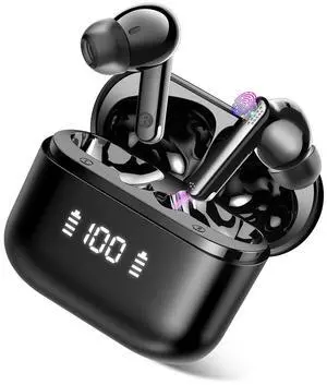 VEKJ Bluetooth Headphones Wireless Earbuds Bass Stereo Sound with Wireless Charging Case