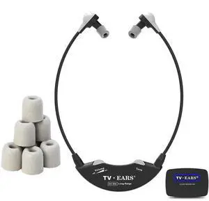 TV · EARS Long Range Digital Wireless Headset System & Earbud Tips - 5.8 GHz RF Transmitter Headsets for TV, Ideal for Seniors & with Hearing Difficulties, Compatible with All TV Brands (1 Pair)