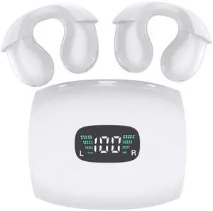 Ttbesmi Open Ear Bluetooth Headphones Bone Conduction Ear Buds Wireless Bluetooth Open Ear Earbuds Ear Clip Headphones Wireless Ear Buds Ear Buds for Small Ears Wireless Bone Conduction Head Phones