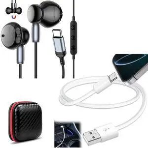 TOPAUX USB C Headphone Wired Earphone, Car CarPlay Cable for Apple USB C 0.3M USB to USB Type C Car Play Cable for iPhone 16 Pro Max 15 Plus Navigation Audio Dongle Cord for iPad 10 Mini Air