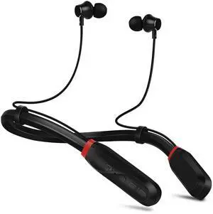 TERUBIN Neckband Bluetooth Headphones, 120H Long Playtime Wireless Stereo Neckband Earbuds with Microphone, Waterproof Around The Neck Headphones in Ear Headset for Sports/Workout/Office (Black)