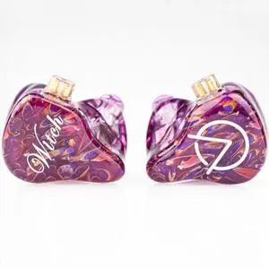 syeindunce Open Audio Witch Pro Hybrid Driver in-Ear Earphones, 1DD + 1BA Unit in-Ear Monitor Headphones, HiFi Wired IEM Earbuds with 0.78 2Pin Detachable Cable (3.5mm, Purple)