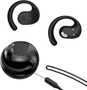 Ows Hanging Earphones 5.4 Bluetooth , Air Conduction Wireless Bluetooth Earphone, Bluetooth BT 5.4 Low Latency, Open Ear Headphones IPX5 Waterproof and Noise Reducing Touch Sports Earphones black