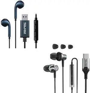 SOLMIMI USB A Headphone with Mic for PC, USB C Headphone Wired Noise Cancelling