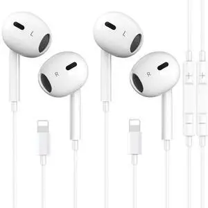 2 Pack-for iPhone Headphones Wired Earbuds/Earphones Built-in Microphone & Volume Control Nosie Reduction Headsets Compatible with iPhone 14/13/12/11/XR/XS/X/8/7/SE/Pro/Pro Max/Support All iOS System