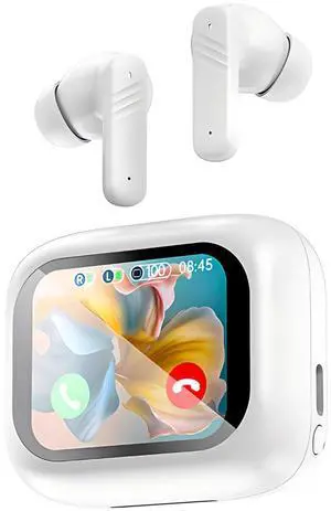 HORNORM ANC Wireless Earbuds with Smart Touch Screen -Active Noise Cancelling Bluetooth 5.4 in Ear Earphones with Microphone,Stereo Sound - Long Battery Life Ear Buds Compatible with iPhone, Android