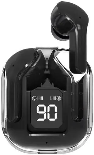 ZHONGDE Crystal Earphone Bluetooth Wireless Earbuds Transparent Bluetooth Headset Mini True Wireless Competition 5.2 Noise Reduction Game Headset,Multipoint Pairing Earphones LR05 Black