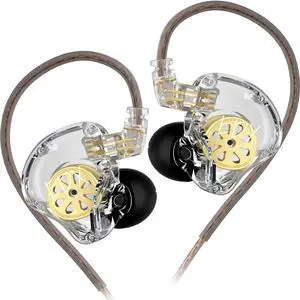 KZ EDX Lite in-Ear Dynamic Driver Headphones Earbuds,HiFi Earphones with Detachable Cable 0.75mm, Audiphiles in-Ear Monitor (Transparent, Without MIC)