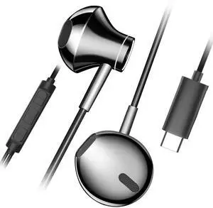 HLY USB C Headphones, Type C Earbuds Magnetic HiFi Stereo Wired Earphones with Microphone and Volume Control Compatible for USB C Phones Google Pixel iPhone 15 pro Samsung Oneplus iPad pro MacBook