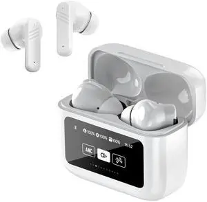 Ttbesmi TWS Touch Screen Earbuds with Touch Screen Active Noise Cancelling TWS Wireless Bluetooth Touchscreen Earbuds ANC for iPhone Android Blue Tooth Ear Buds Noise Cancelling Earphones