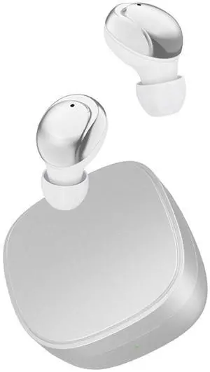 Xmenha Mini Wireless Silver Earbuds Small Blue Tooth Ear Buds for Small Ears Bluetooth Mini Tiny Discreet Ear Buds Earphones Invisible Earbuds for Small Ear Canals Hidden in Ear Headphones for Work