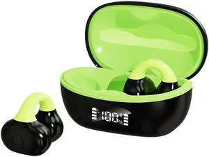 SEIKINOKO Open-Ear Wireless Earbuds Active Noise Cancelling Clear Audio for Exercise 20H Playtime, IPX4 Clip-On Over-Ear Sports Earphones, Wireless Charging Case for Android iOS Phone Laptop