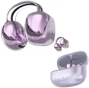 Ear Clip On Earbuds with Screen Wireless Bluetooth Out of Ear Open Ear Earbuds Bone Conduction Ear Cuff Clip On Headphones Ear Buds Bone Conduction Open Ear Headphones Touch Screen Out of Ear