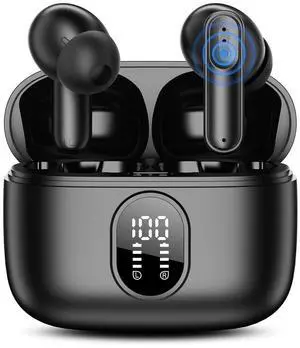 Iwnuer Bluetooth 5.4 Earbuds 42H Playtime | LED Display & 4 ENC Mics | IPX6 | Touch Control | Hi-Fi Sound for Sports/Office (iOS/Android/PC)