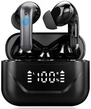 A17 Pro Wireless Earbuds, Bluetooth 5.4, Headphones Deep Bass Stereo Sound, ANC and ENC Noise Cancelling Mic, LED Digital display, Water and Dust Resistant, Touch Control
