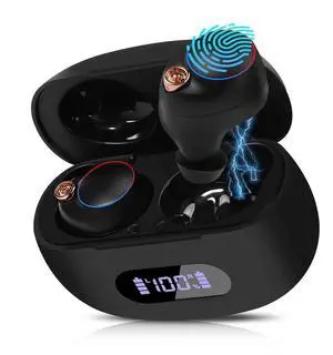 UrbanX True Wireless Bluetooth Earbuds + Charging Case, Black, Dual Connect, IPX5 Water Resistance, Bluetooth 5.2 Connection, Balanced, Bass Boost Compatible with Oukitel RT5