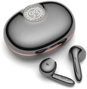 RWSEFK Wireless Earbuds, Bluetooth Headphones Long Playtime Ear Buds with LED Power Display, Bluetooth 5.3 Earphones in-Ear Earbuds with Mic for Android iOS Cell Phone Laptop, Black