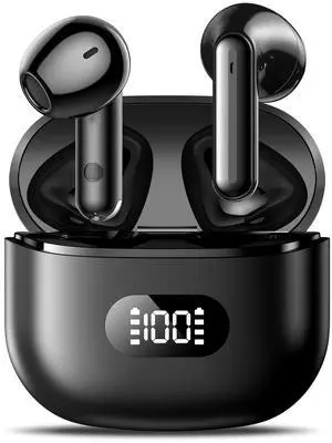 Wireless Earbuds,Bluetooth in Ear Buds with Immersive Surround Sound Stereo,Tap-Control,48 Hours Playtime,Bluetooth 5.4 LED Display Charging Case,IPX7 Waterproof Fit iPhone&Andriod Sports Workout