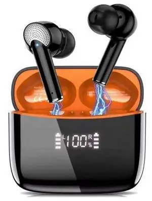 Wireless Earbuds, Bluetooth 5.4 Mini Ear buds for iPhone & Gaming, Noise Cancelling Earbuds with Mic for Phone Calls, 47H Long Playtime Deep Bass Stereo Headphones with Wireless Charging Case