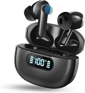 Wireless Earbuds Bluetooth 5.4 Headphones, 2025 Hi-Fi Stereo Bass Ear Buds, 4 ENC Noise Cancelling Mic 48Hrs in-Ear Earphones IPX7 Waterproof Sport Workout for Laptop Pad Android iOS Phone RUNNING