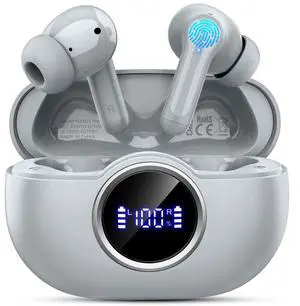 Rinsmola Wireless Headphones, 2025 Bluetooth 5.4 Earbuds 3D Hi-Fi Stereo Bass Ear Buds, 4 ENC Noise Cancelling Mic, 40H in-Ear Earphone Sport, IP-X7 Waterproof Workout Gym for Android iOS Laptop Pad