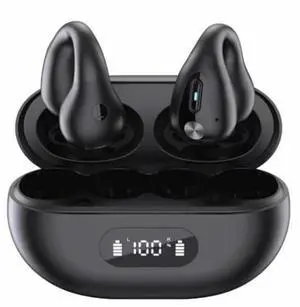 REVGOZU Wireless Bone Conduction Headphones, Open-Ear Design, Bluetooth 5.0, Sports Headset (Black)