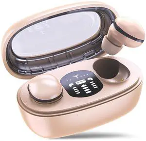 Rehoria Small Ear Side Sleeper Earbuds, Mini Earbuds for Sleeping, Ear Buds to Sleep, Side Sleep Headphones with Fast Charging Case (Light Coffee)