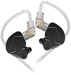 KZ ZSN Pro X in Ear Monitor Dual Driver IEM Earphone 1BA+1DD Wired Earphone HiFi Sport Gaming Earbuds Headphones 2PIN Detachable Cable HeadsetBlackNo Mic