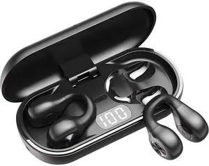 Piegricdiat Open Ear Headphones, Clip On Earbuds Mini Air Conduction Headphones IPX6 Waterproof Bluetooth Earbuds, Bluetooth 5.3 Ear Clip Earphones for Running Walking, Workout