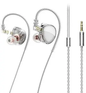 Phinistec HiFi Earbuds with New 1DD 10mm Dynamic Driver, Bass Sound Wired Earphone with Detachable Cable for Music and Gaming Video (White, no mic)