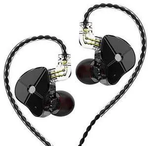QZXYHYN TRN ST1 in Ear Monitors 1DD + 1BA Dual Driver, HiFi Earphones with 1Dynamic and Balanced Armature Drivers Earbuds (No Mic, Black)