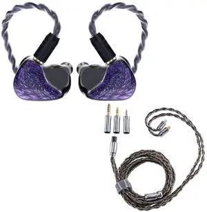 QOA Celest Wyvern Black 1DD HiFi in-Ear Earphone and Leyding 2.5/3.5/4.4mm Plug Cable Bundle