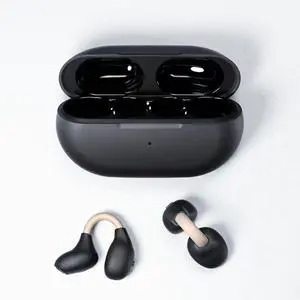 Clip on Earbuds Open Earbuds Wireless Earphones Wireless Bluetooth 5.3 Clip on Headphones Sports Earphones Open Ear Headphones Built-In Microphone With Charging Case Ipx5 Waterproof coffee-black